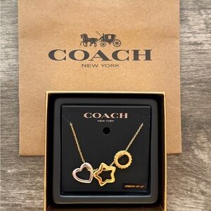 Coach Gold and Silver Pendant Necklace Set